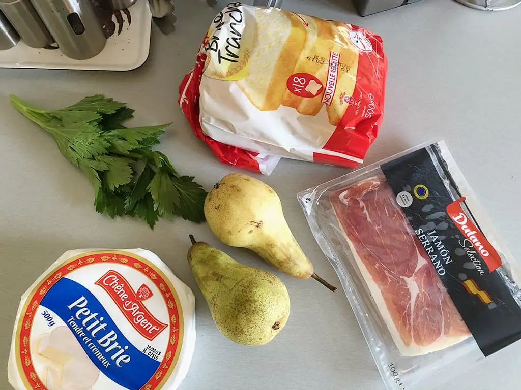 Brie en zachte peer hapjes ingrediënten