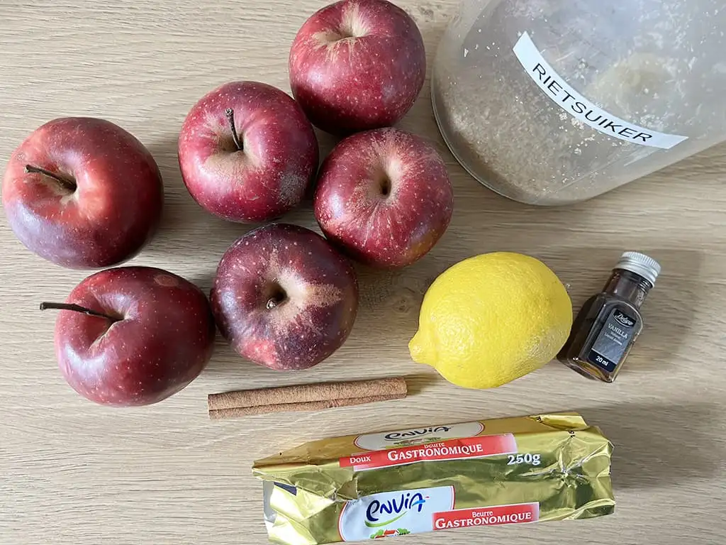 Gestoofde appeltjes ingrediënten