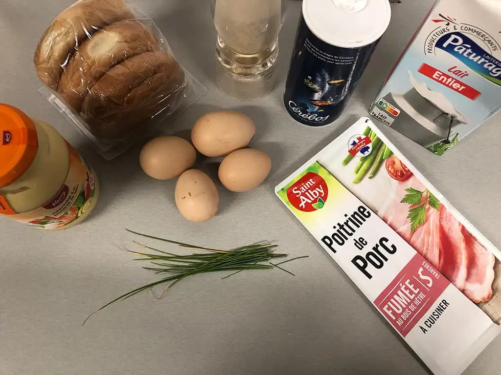 Bagel met spek en ei ingrediënten
