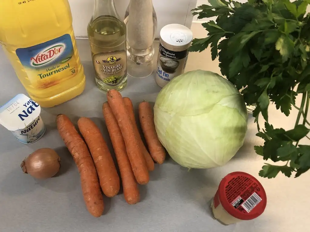 Rauwkostsalade ingrediënten