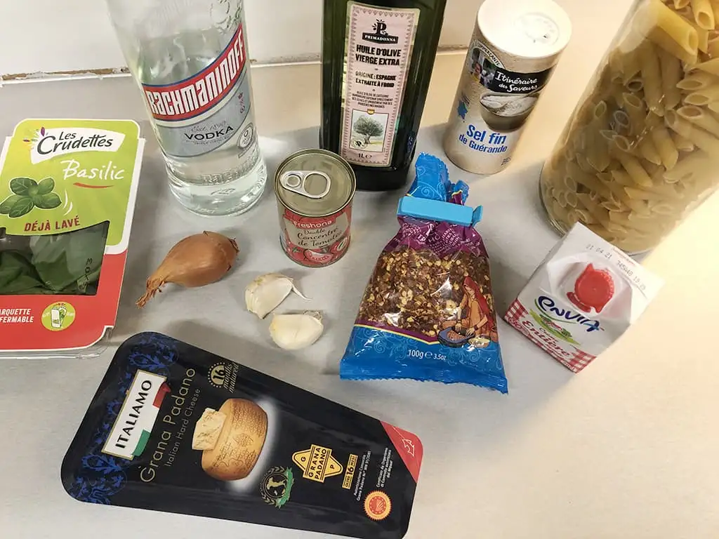Penne alla vodka ingrediënten