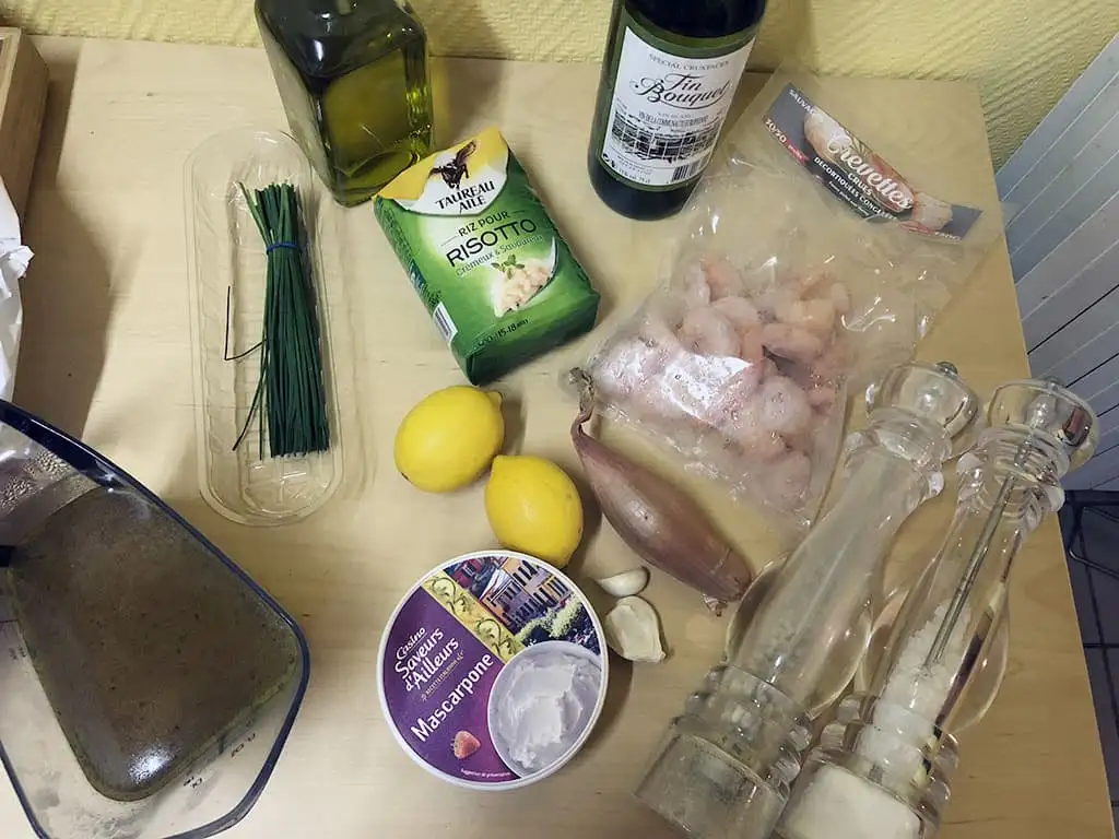 Romige citroenrisotto met scampi's ingrediënten