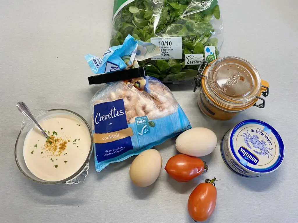 Krabcocktail met garnalen ingrediënten