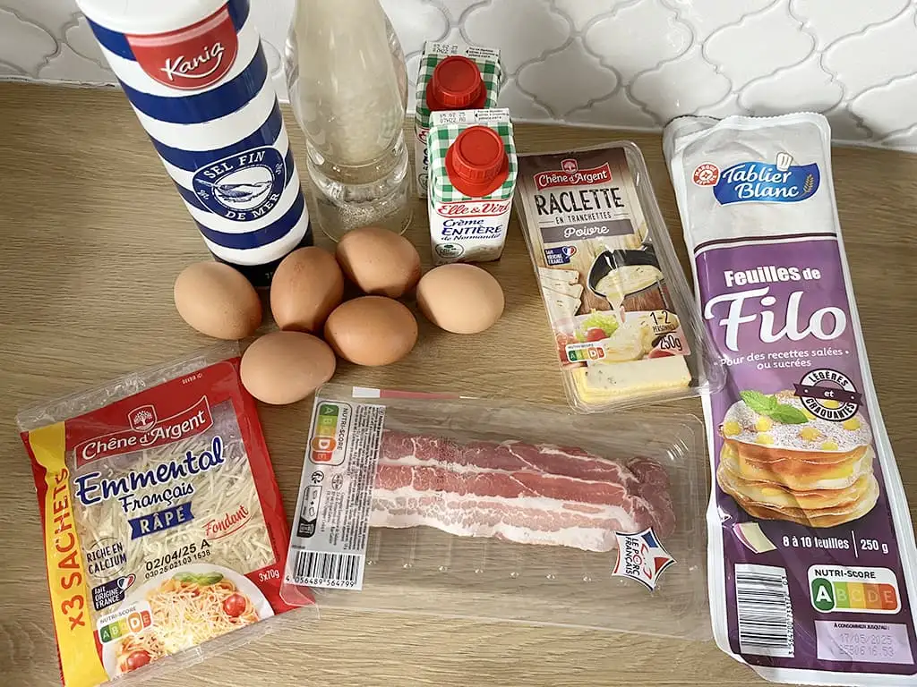 Raclette kaas quiche ingrediënten