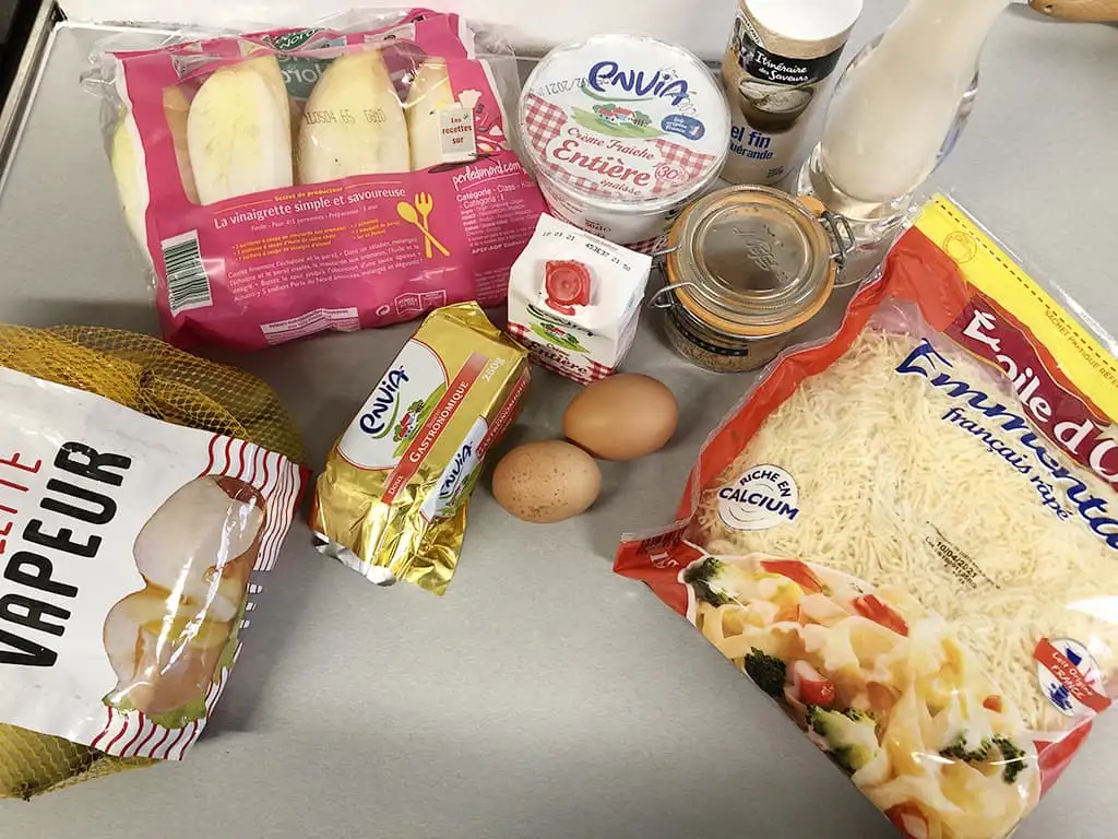 Vegetarische witlofgratin ingrediënten