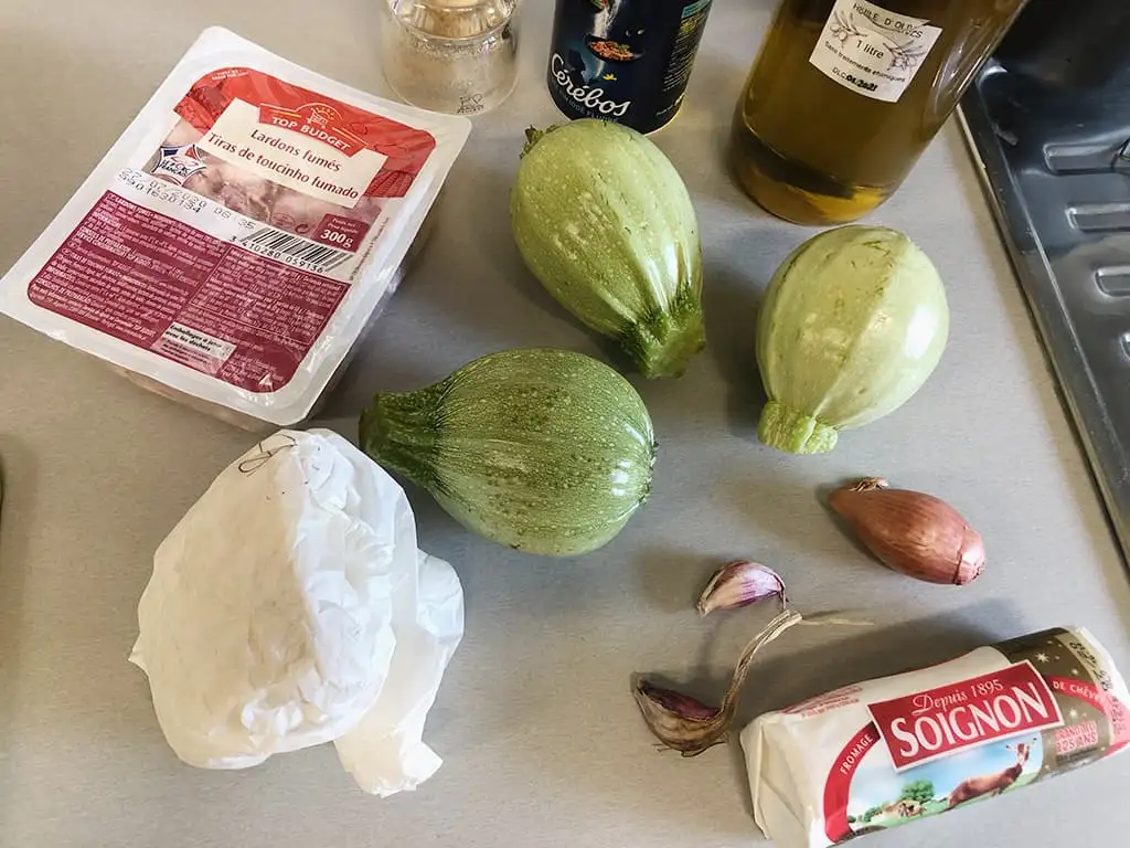 Gevulde courgette met geitenkaas ingrediënten