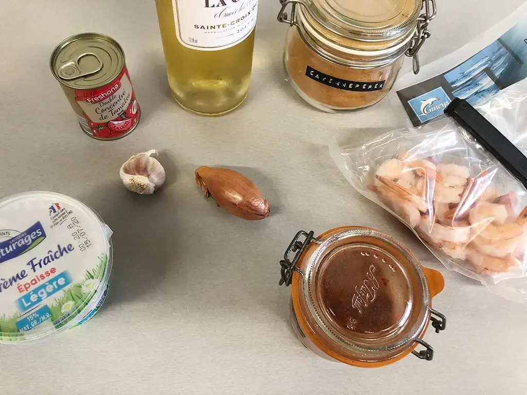 Scampi diabolique ingrediënten