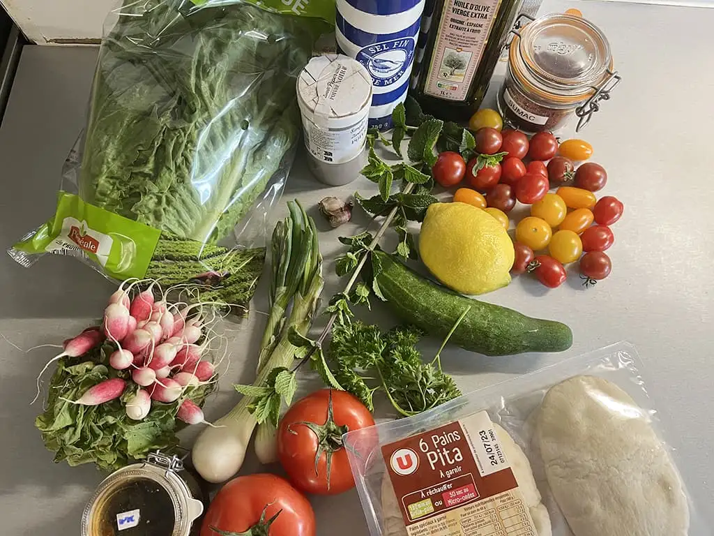 Fattoush ingrediënten