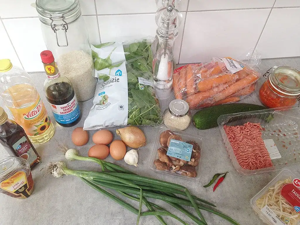 Koreaanse bibimbap ingrediënten