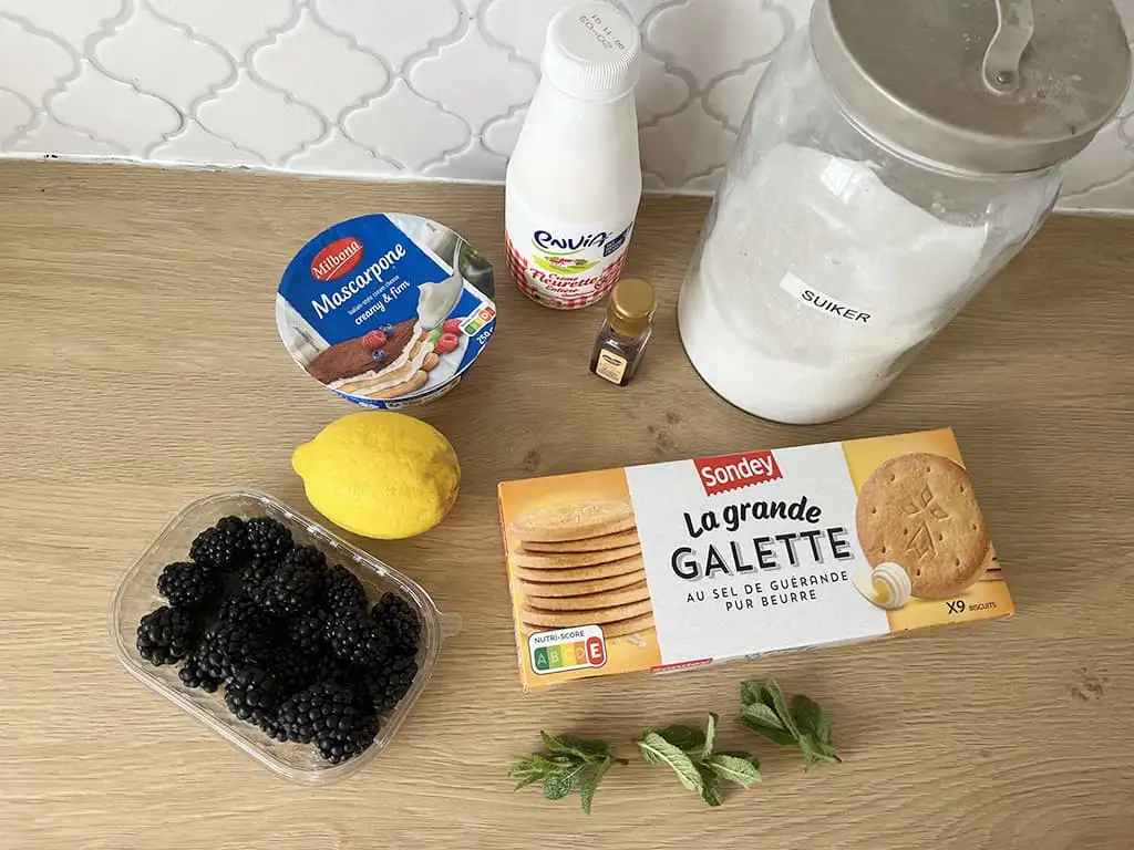Citroencrème met bramen ingrediënten