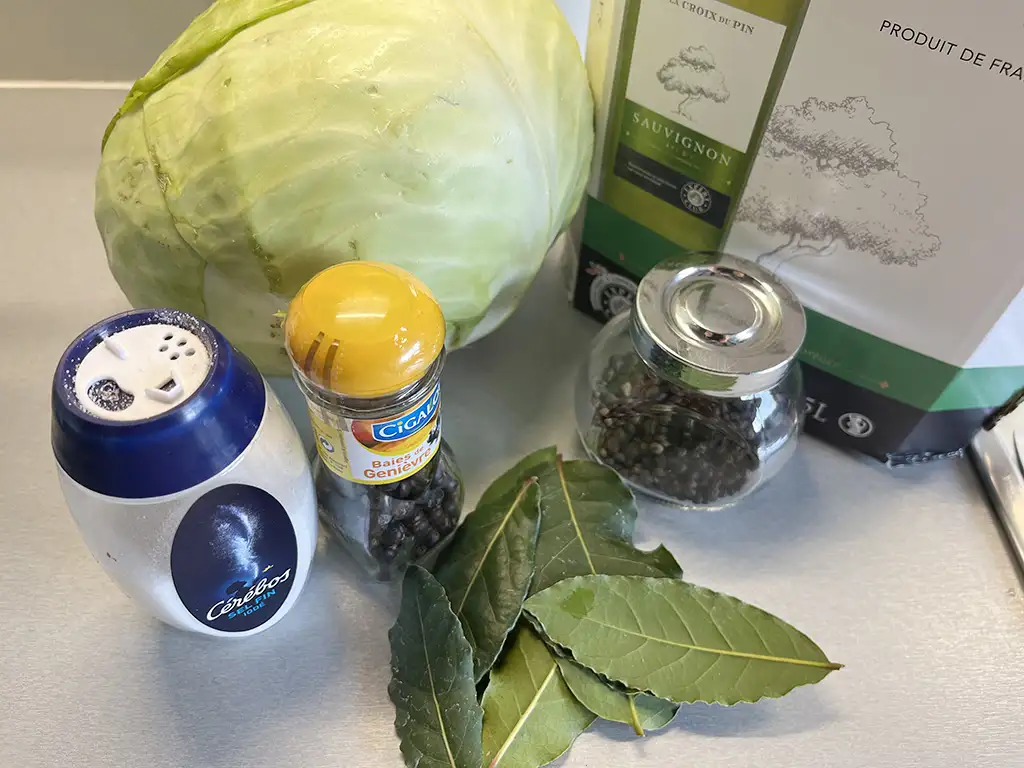 Zelf wijnzuurkool maken ingrediënten