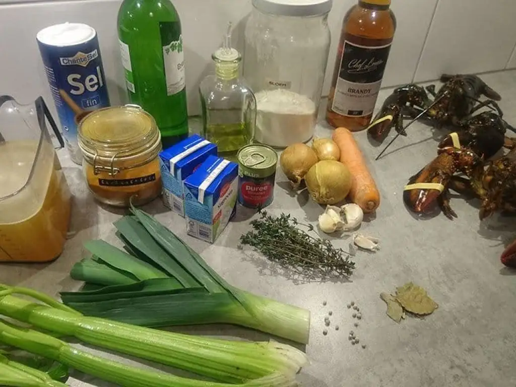 Bisque de homard - kreeftensoep ingrediënten