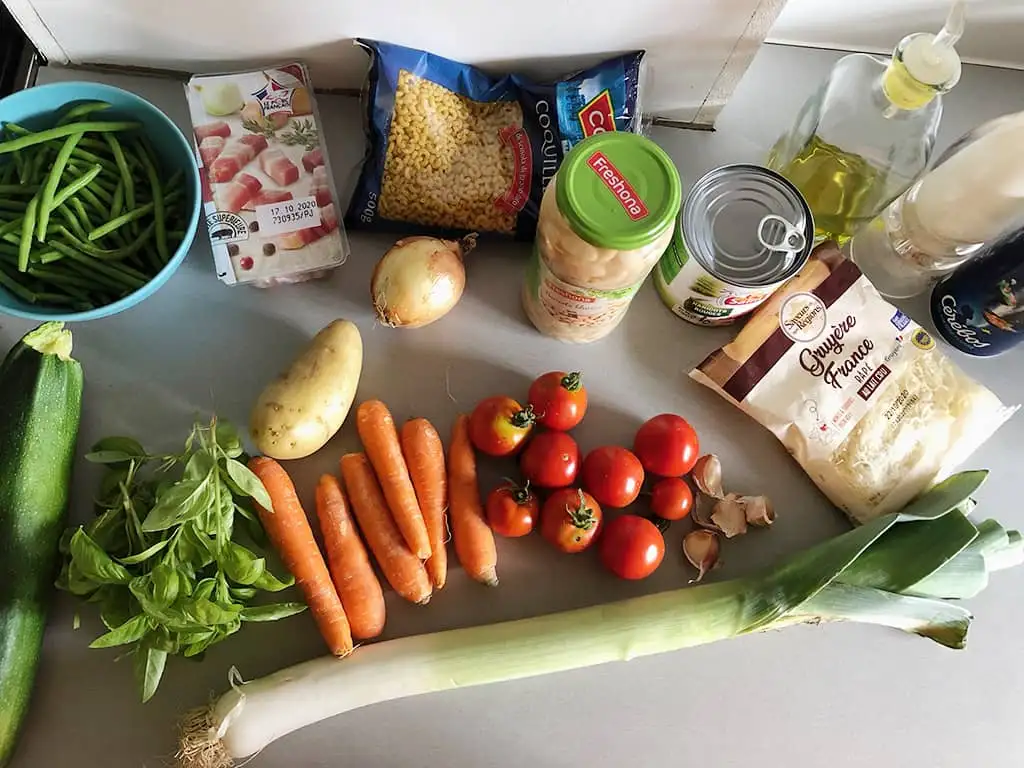 Soupe au pistou - Provençaalse maaltijdsoep ingrediënten