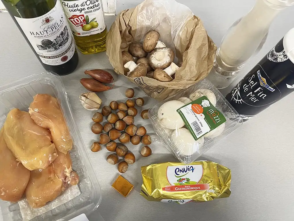 Kiprollade met champignons ingrediënten