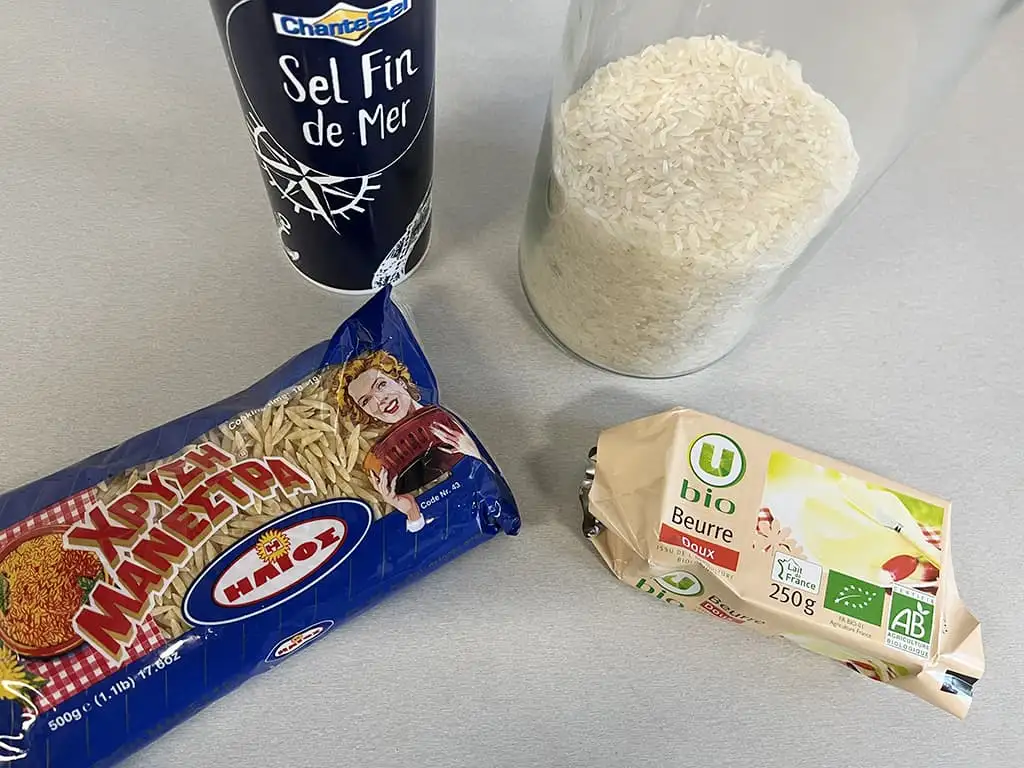 Pilav rijst ingrediënten