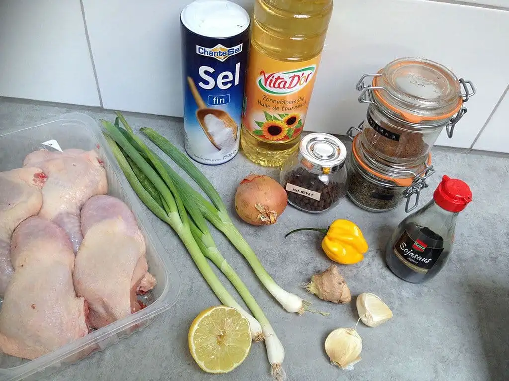 Jamaicaanse kip van de barbecue ingrediënten