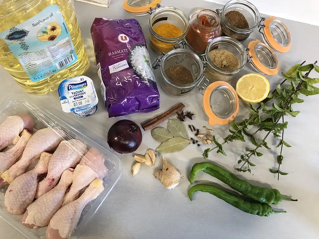 Kip biryani ingrediënten