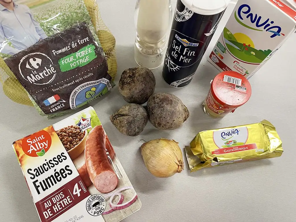 Rode bieten stamppot ingrediënten