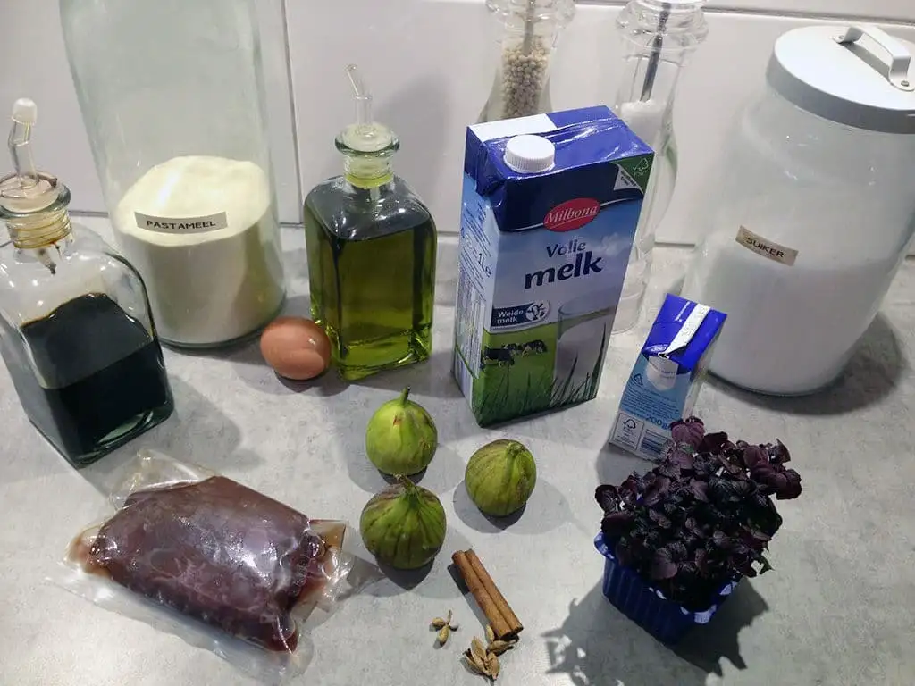 Reebiefstuk met verse vijgen en kaneelschuim ingrediënten