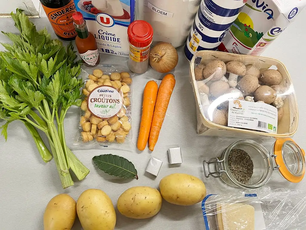 Vegetarische clam chowder ingrediënten