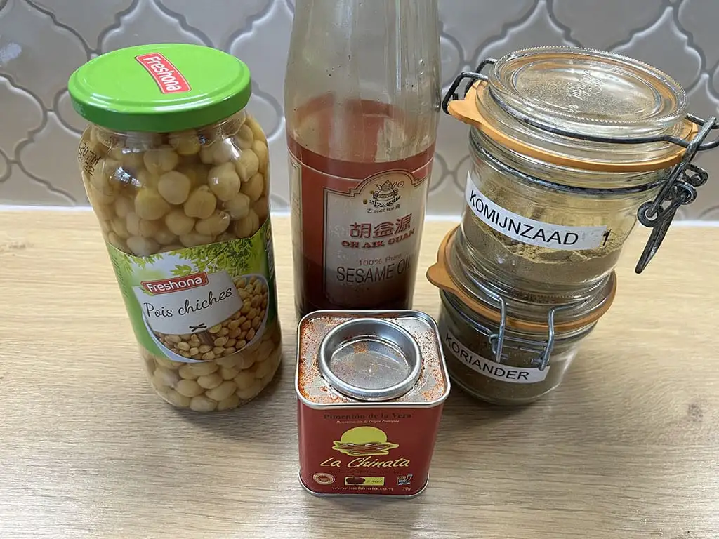 Krokante kikkererwten ingrediënten