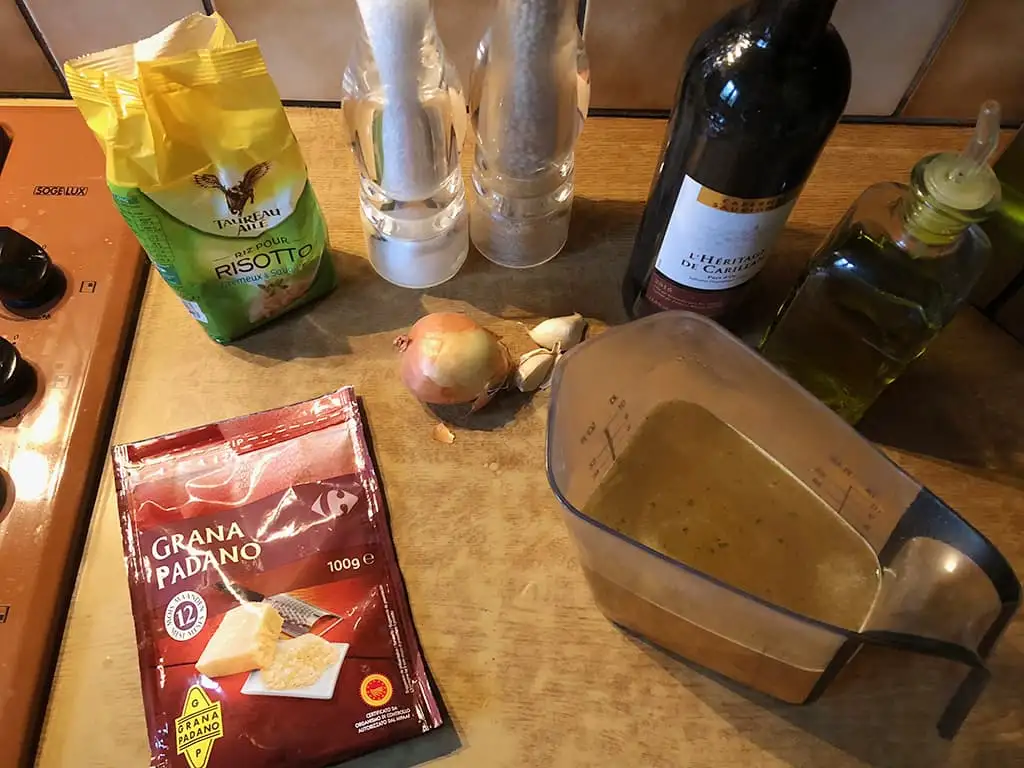 Risotto met rode wijn ingrediënten