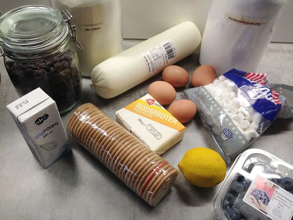 Cheesecake met chocolade en marshmallows ingrediënten