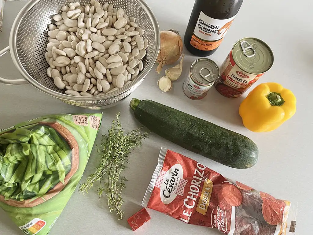 Bonenstoof met chorizo ingrediënten
