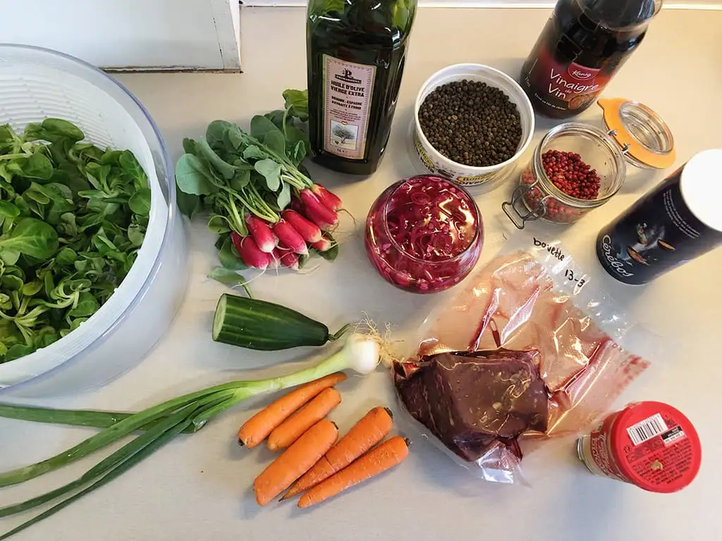 Pepersteak salade ingrediënten