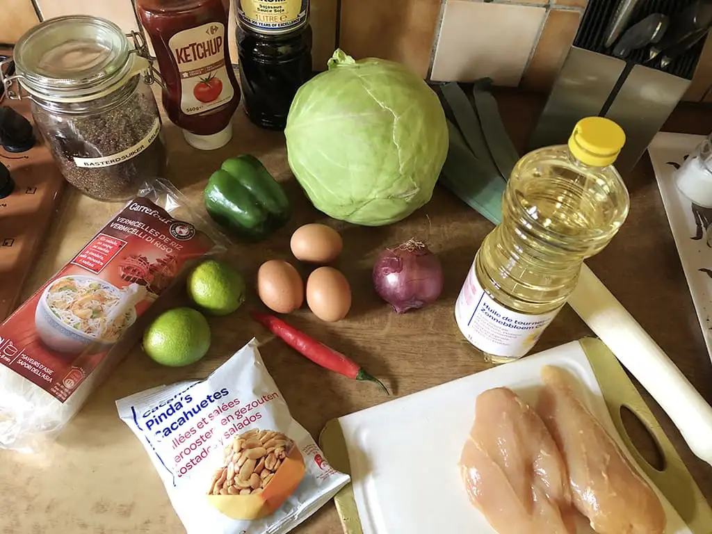 Pad thai ingrediënten