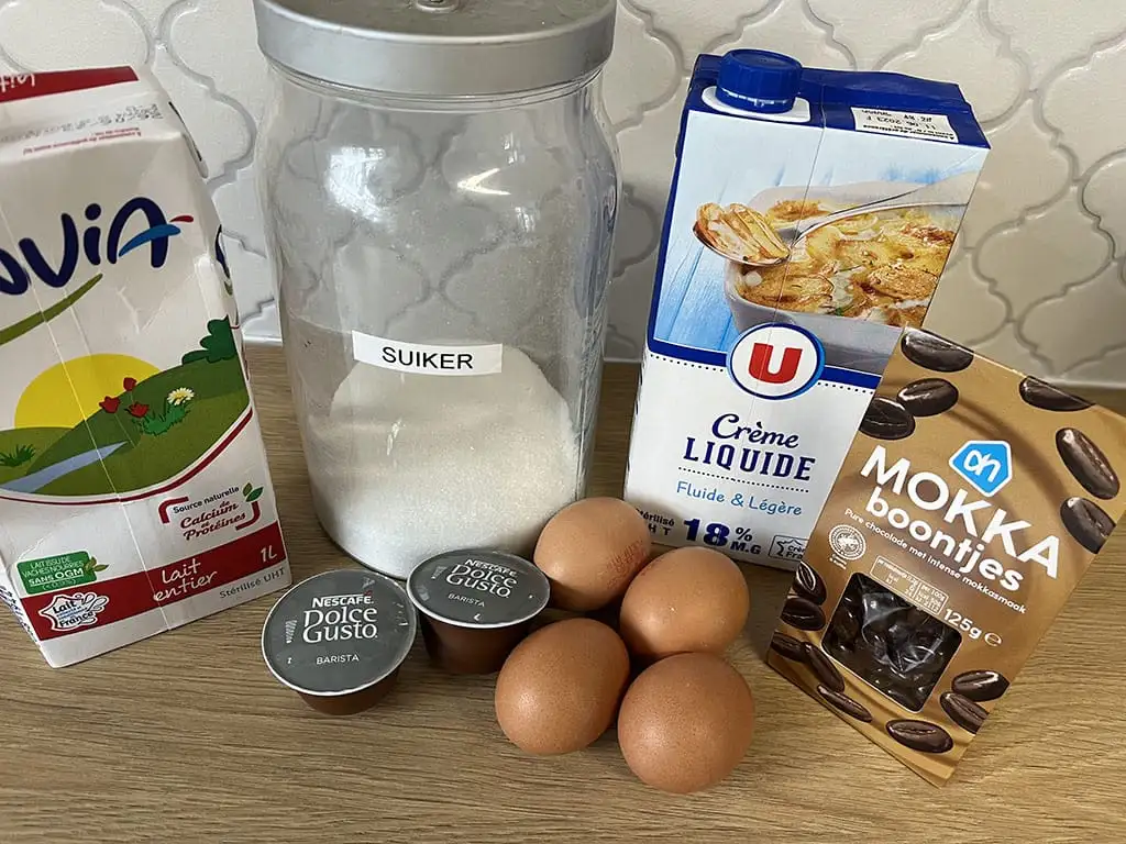 Koffie ijs ingrediënten