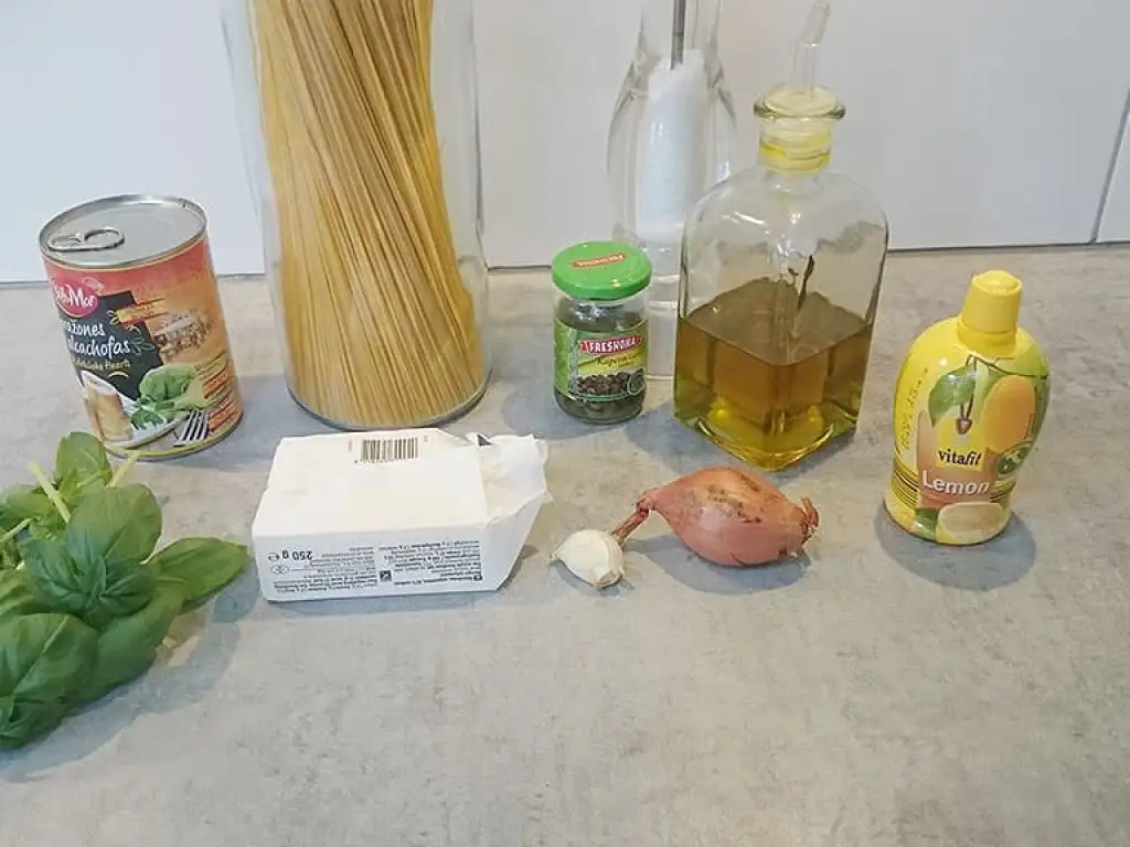 Pasta met artisjok en citroen-botersaus ingrediënten