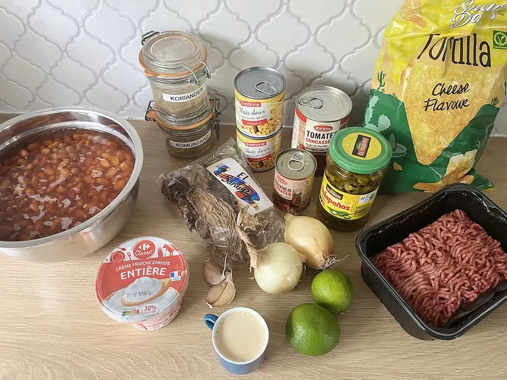 Mexicaanse bonenstoof ingrediënten