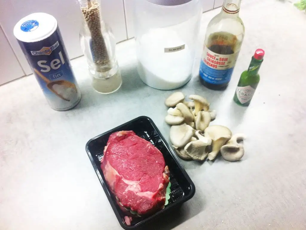 Black angus biefstuk met polenta en zoetzure oesterzwammen ingrediënten