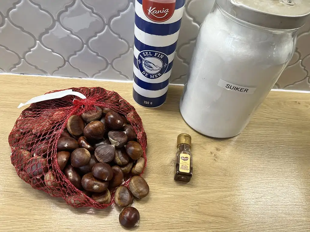 Crème de marrons (zoete kastanjepuree) ingrediënten