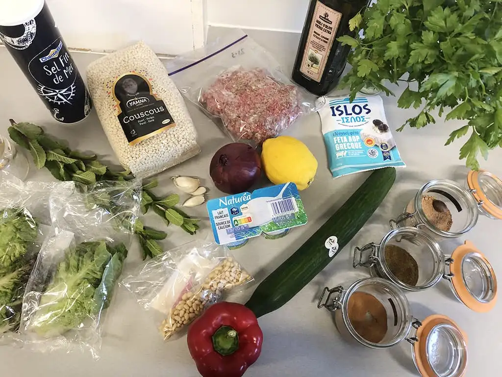 Kofta met parelcouscous ingrediënten