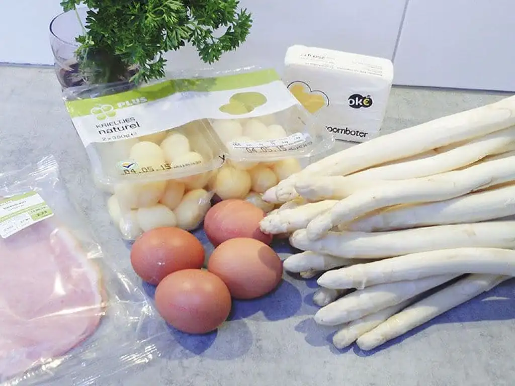 Witte asperges met Hollandaisesaus ingrediënten