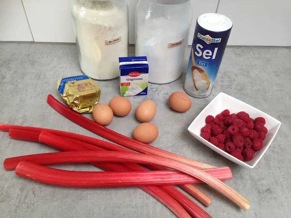 Rabarber-frambozentaart ingrediënten