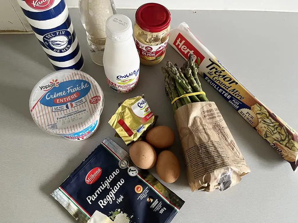 Quiche met groene asperges ingrediënten