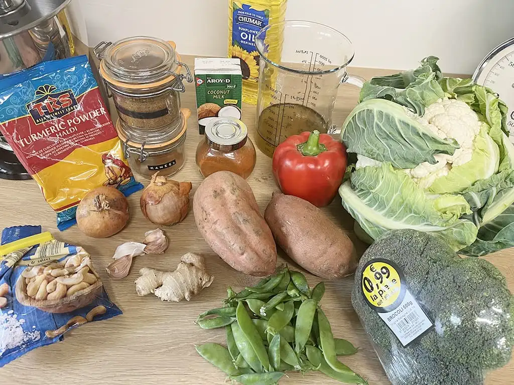 Groenten curry ingrediënten