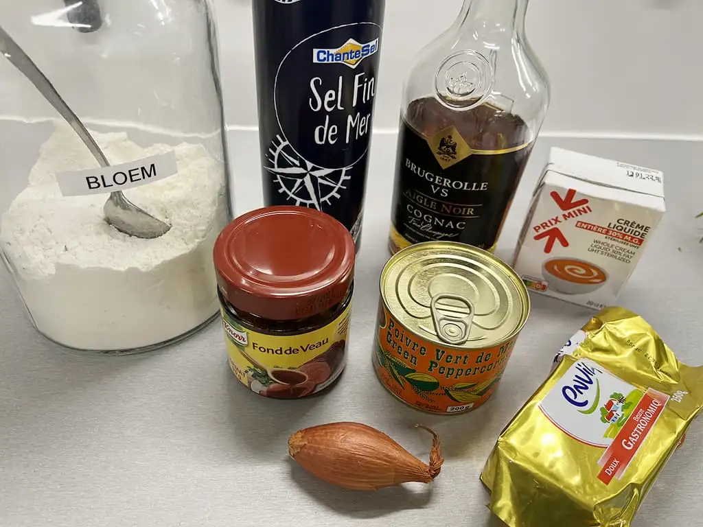 Groene pepersaus ingrediënten