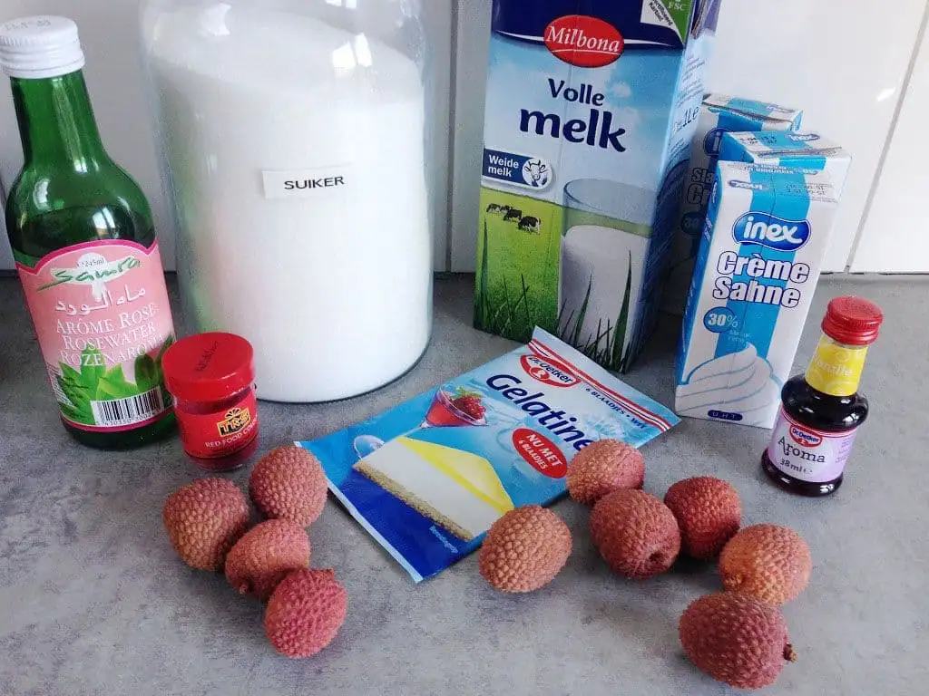 Lychee panna cotta ingrediënten