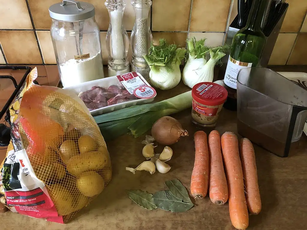 Stoofpot met rundvlees en venkel ingrediënten