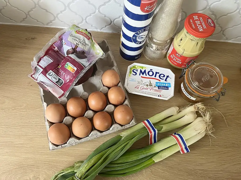 Tulpen van gevulde eieren ingrediënten
