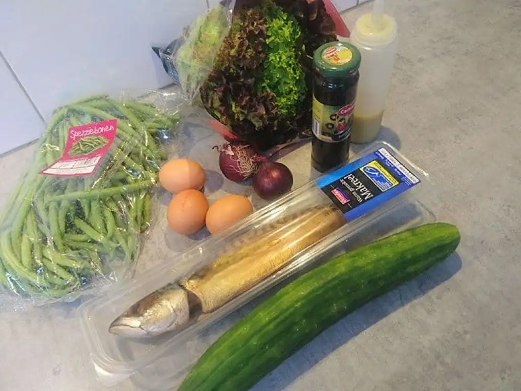 Gerookte makreelsalade ingrediënten