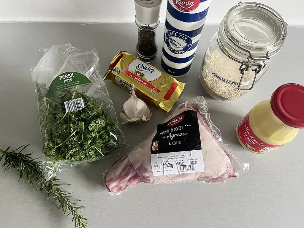 Lamsbout met kruidenkorst ingrediënten