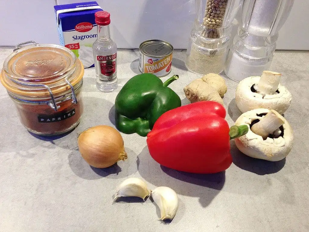 Stroganoffsaus ingrediënten