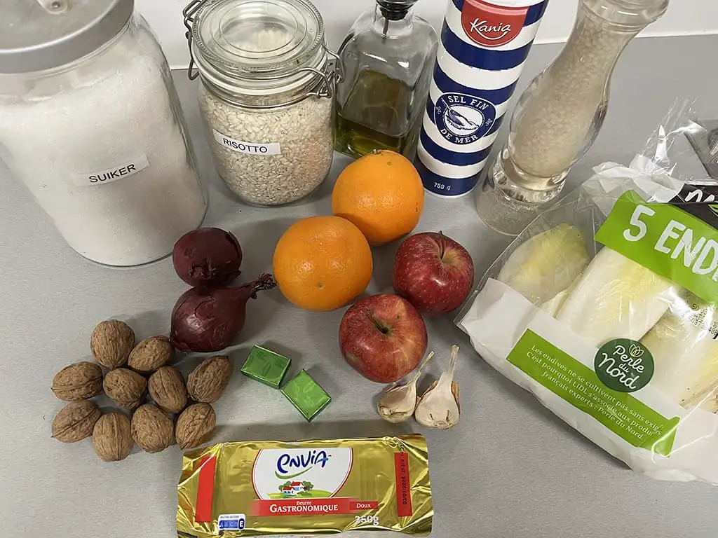 Risotto met witlof en appel ingrediënten