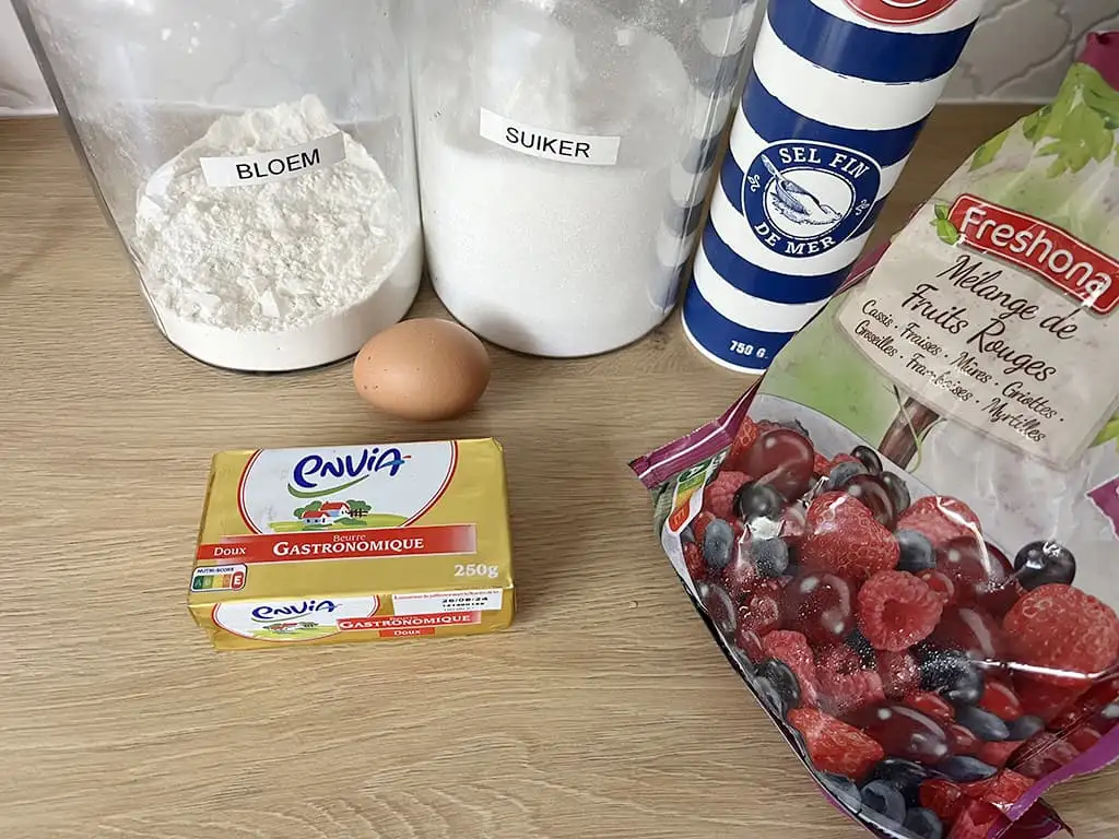 Galette met rood fruit ingrediënten