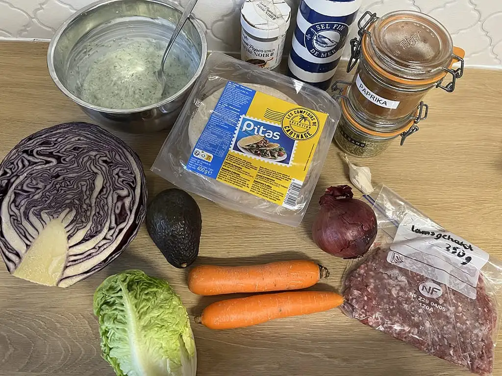 Pita's met lamsgehaktballetjes ingrediënten